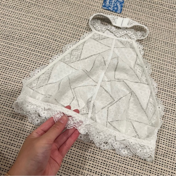 Free People White Lace Halter Bralette Bra - Picture 4 of 7